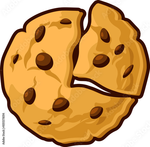 chocolate cookie chip vector illustration