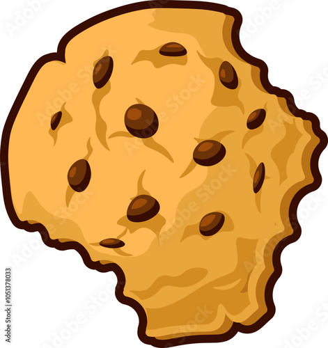 chocolate cookie chip vector illustration