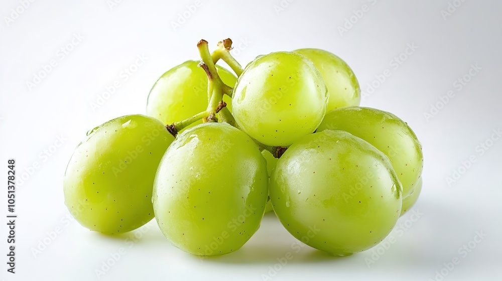 Fresh green grapes isolated on white background. Fresh green grapes isolated on white background.