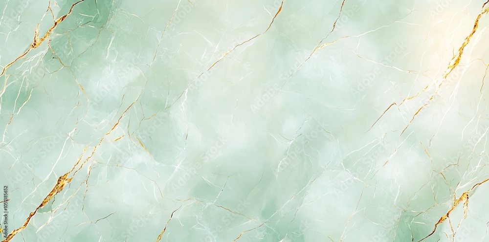 Fototapeta premium Elegant green marble texture with subtle gold veining, perfect for backgrounds, design projects, and adding a touch of luxury.