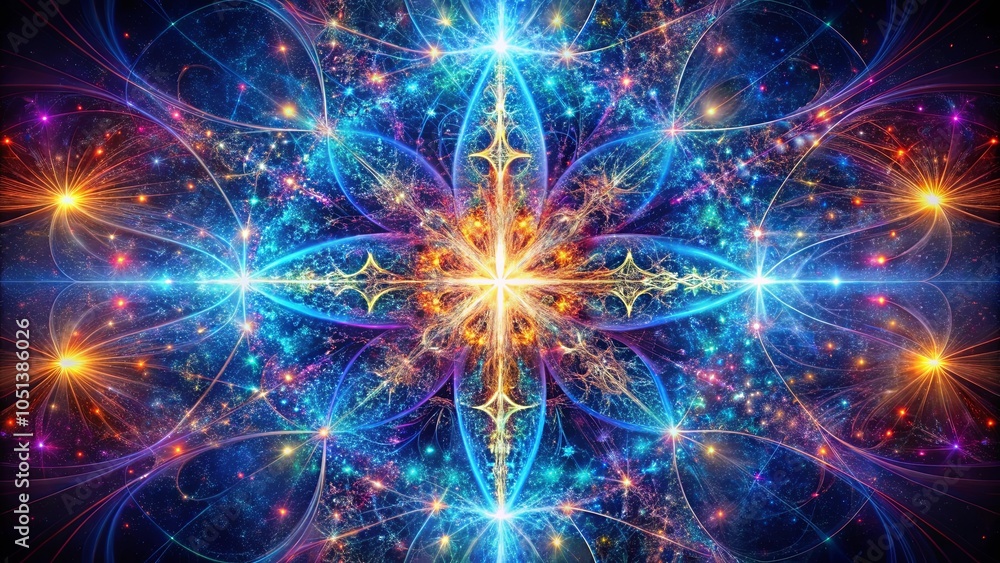 Cosmic Tapestry of Intertwined Light and Energy, Illuminating the Core of Creation Cosmic Tapestry of Intertwined Light and Energy, Illuminating the Core of Creation
