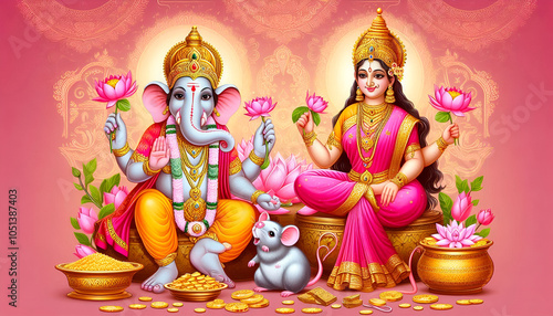 lord ganesh and goddess laxmi mata 