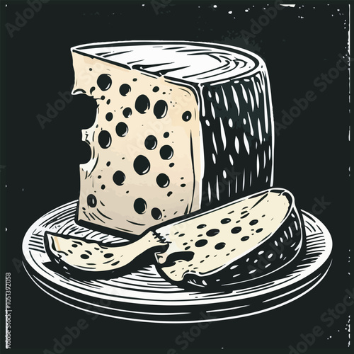 Art and Illustration of cheese perfect for design