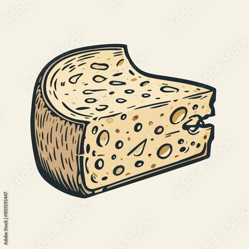 Art and Illustration of cheese perfect for design