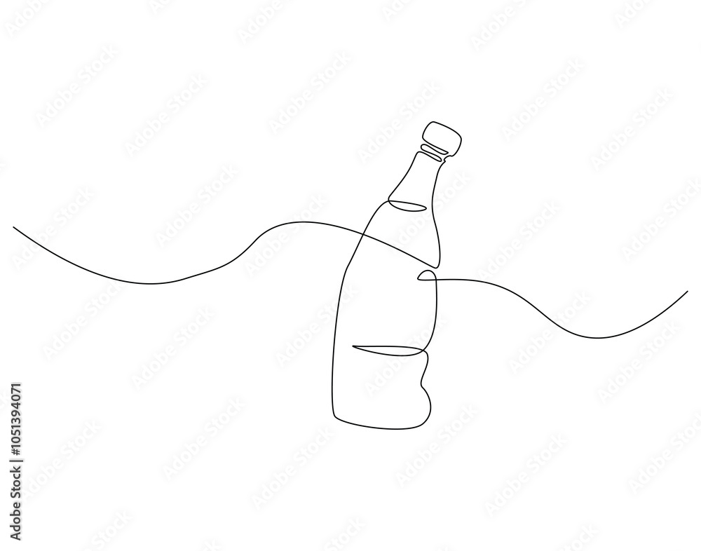 Obraz premium Continuous one line drawing of used plastic bottle. One line drawing illustration of crumpled plastic bottles. Pollution, trash, recycle concept single line. Editable outline