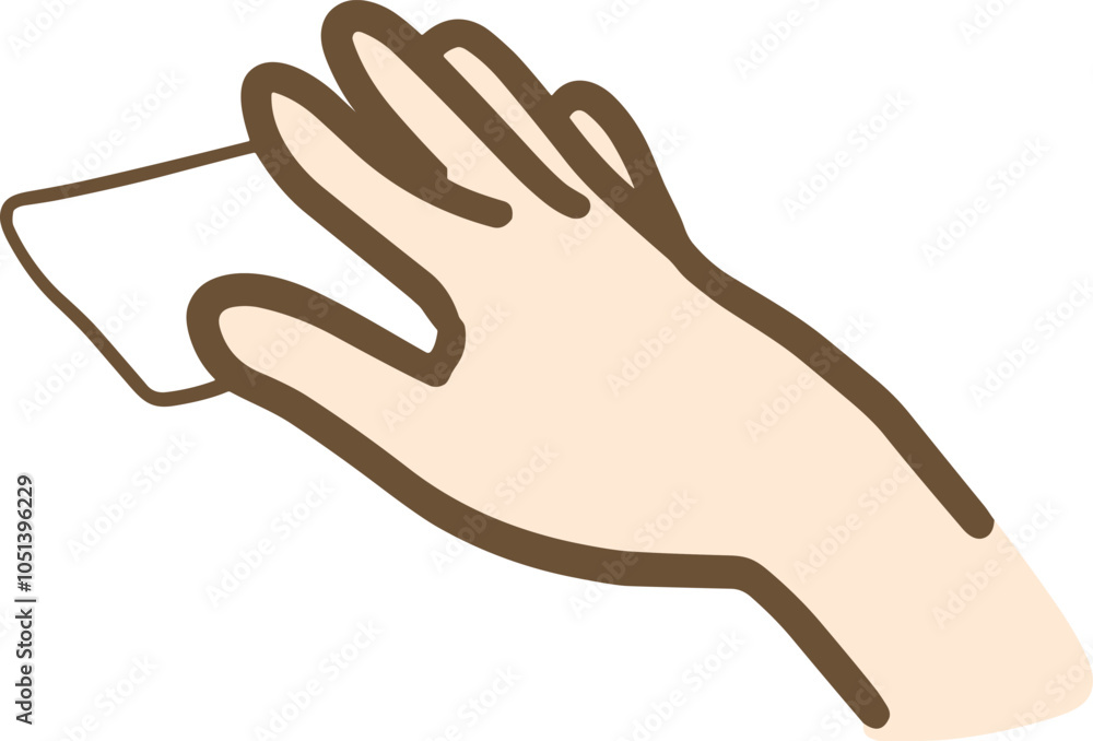 Obraz premium シールを貼る手のイラスト(ベクター)