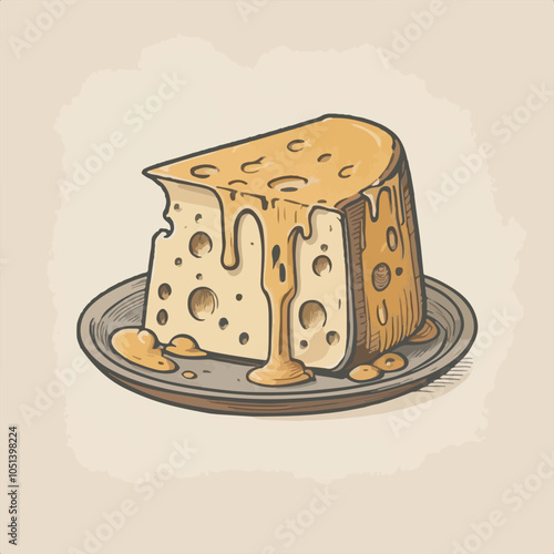 Art and Illustration of cheese perfect for design