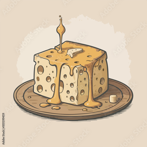 Art and Illustration of cheese perfect for design