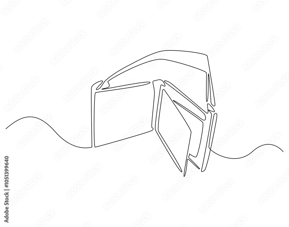 Obraz premium Continuous one line drawing of money wallet. One line drawing illustration of wallet. Business, banking, finance, e - commerce concept single line. Editable outline