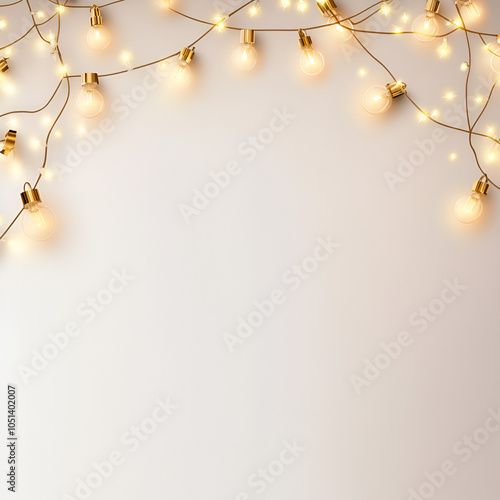 Festive Holiday Lights on String as Illumination Decor Vector isolaed on white background, ready to bring joy to any space , cartoon drawing photo