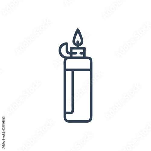 Butane lighter icon on white background