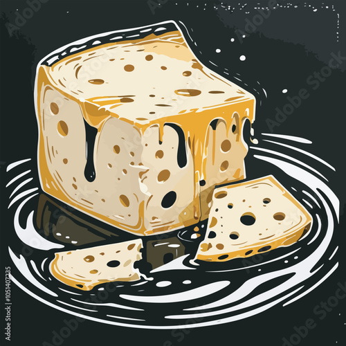 Art and Illustration of cheese perfect for design