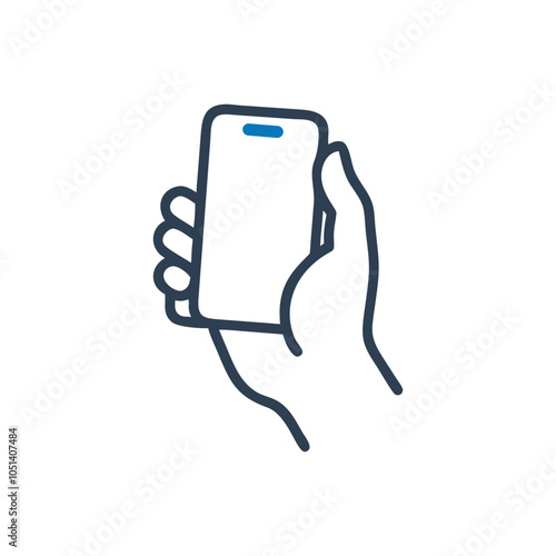 Hand taking a picture with a smartphone icon
