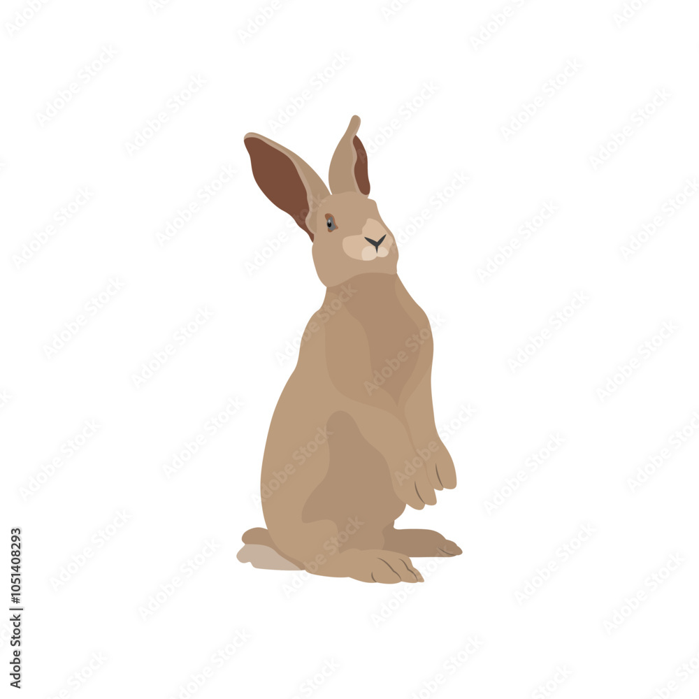 ector illustration of rabbit in cartoon flat style. A cute little ...