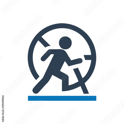 Man running in a hamster wheel vector