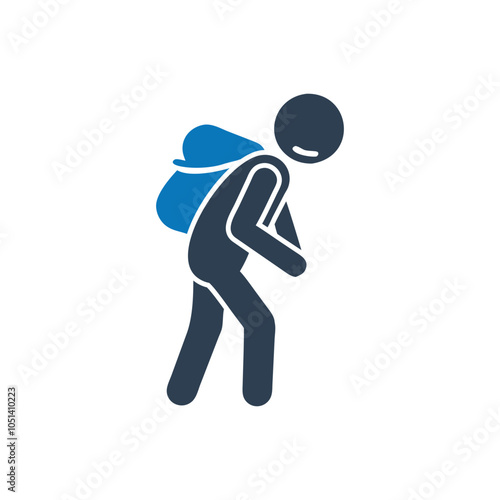 Person carrying a sack on his back icon