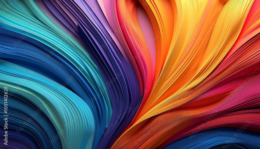 Colorful in 3D Flowing from the Wall abstract pattern Colorful in 3D Flowing from the Wall abstract pattern