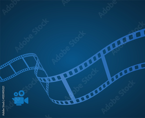 cinema wave abstract  3d background with film reel