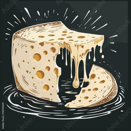 Art and Illustration of cheese perfect for design