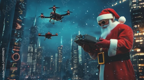 Modern Santa uses tech to deliver gifts via drones.