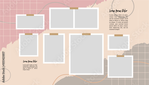 Pictures or photos frame collage layout abstract photo frames and digital photo wall template