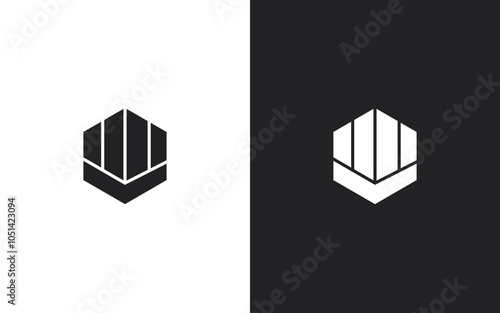 Geometric polygon logo design template