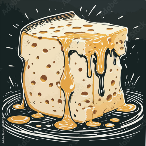 Art and Illustration of cheese perfect for design