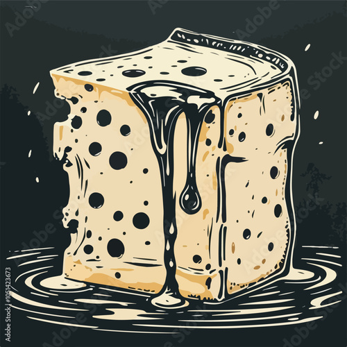 Art and Illustration of cheese perfect for design