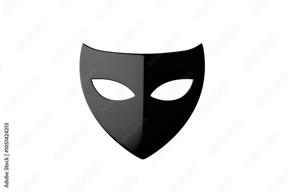 A sleek black masquerade mask with a mysterious design, perfect for adding an air of intrigue to any event or costume party. A sleek black masquerade mask with a mysterious design, perfect for adding an air of intrigue to any event or costume party.