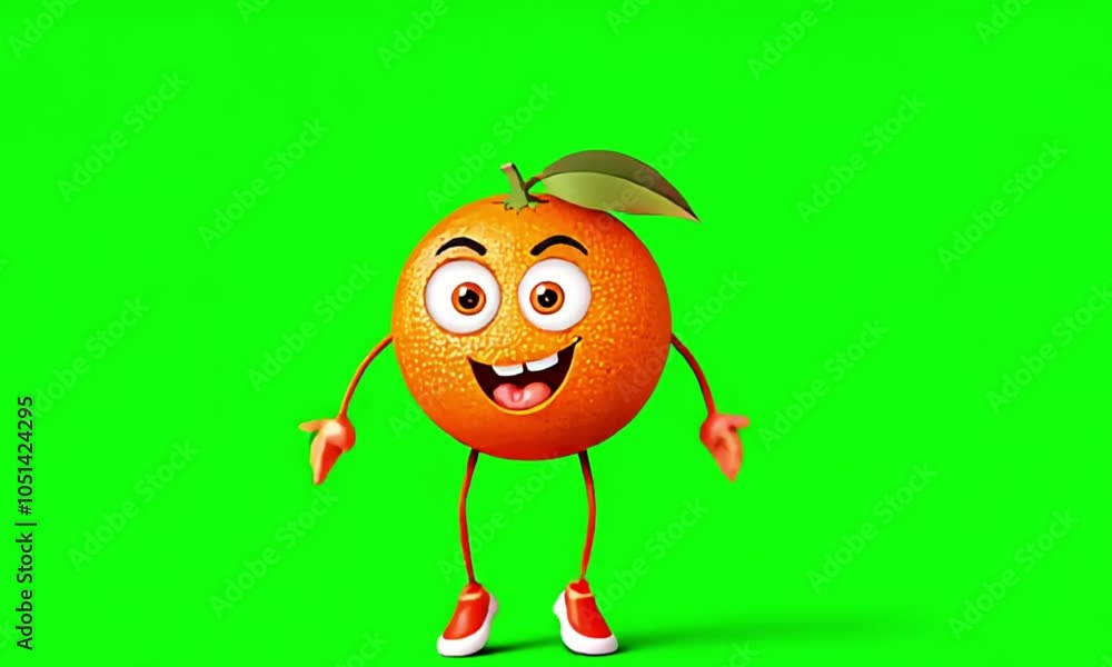 animation of cute oranges dancing on green screen animation of cute oranges dancing on green screen