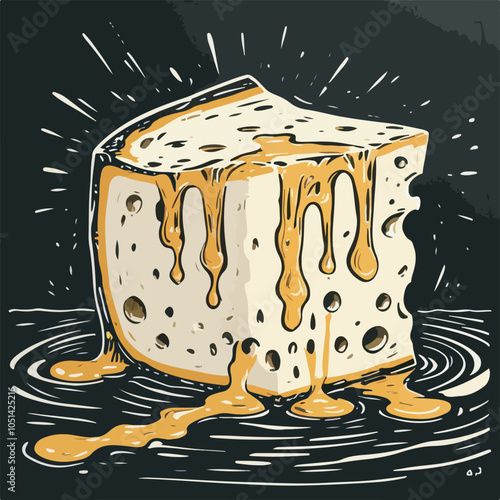 Art and Illustration of cheese perfect for design