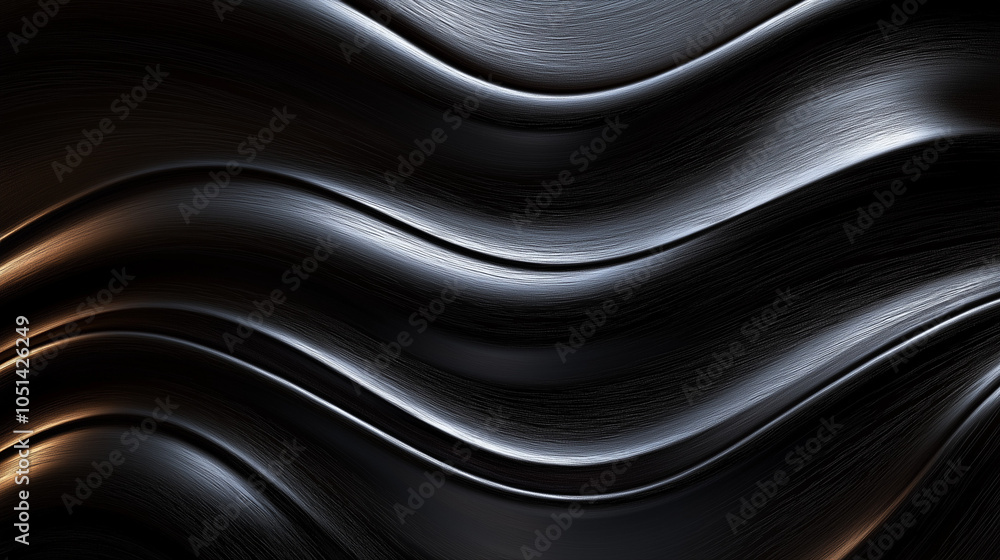 Fototapeta premium Ebony wood texture with wavy pattern and dark shine