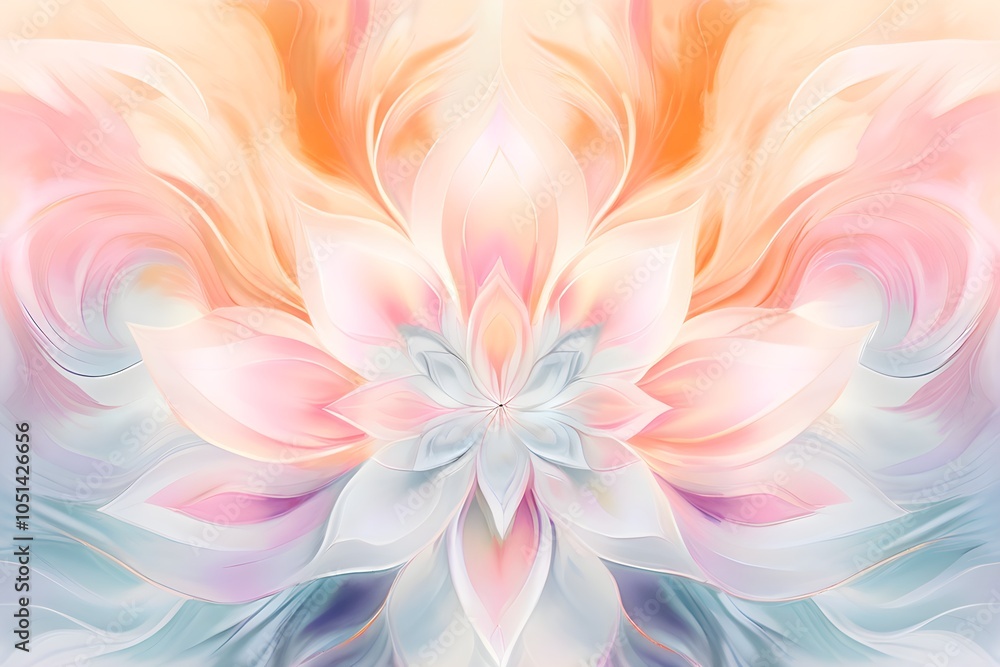 Obraz premium abstract illustration embodies mindfulness meditation with gentle swirling patterns in pastel soothing hues
