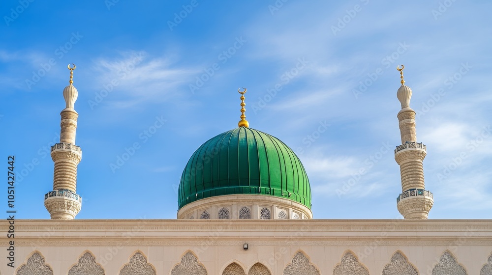 Obraz premium The green dome with sky background