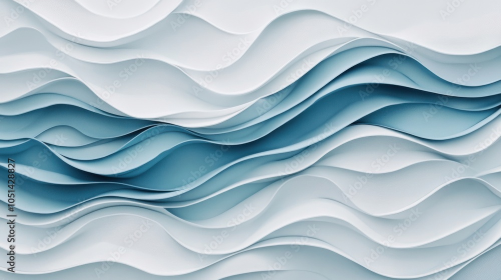 White and blue wave pattern creating calm visual effect White and blue wave pattern creating calm visual effect