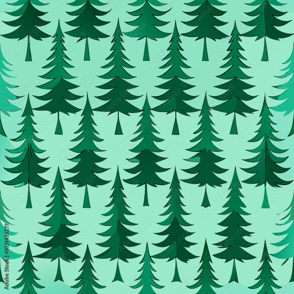 Obraz premium Seamless pattern of evergreen trees.