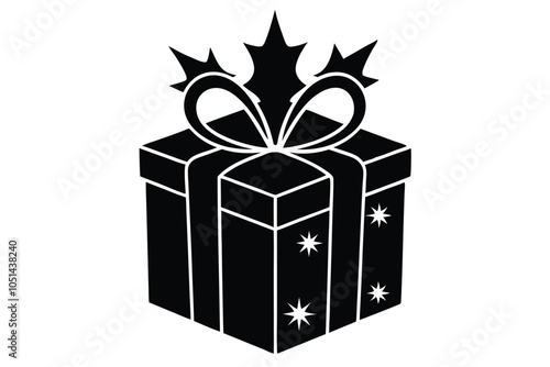 Christmas gift box silhouette illustration