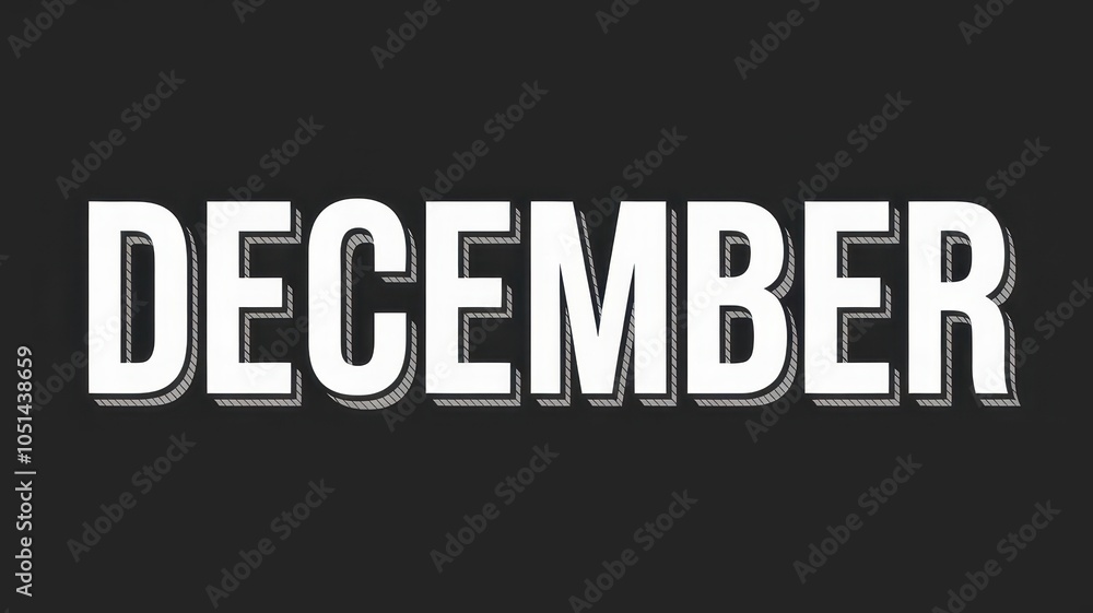 Fototapeta premium December Logo November background text typography for post cards 3d printing flyer brochure 