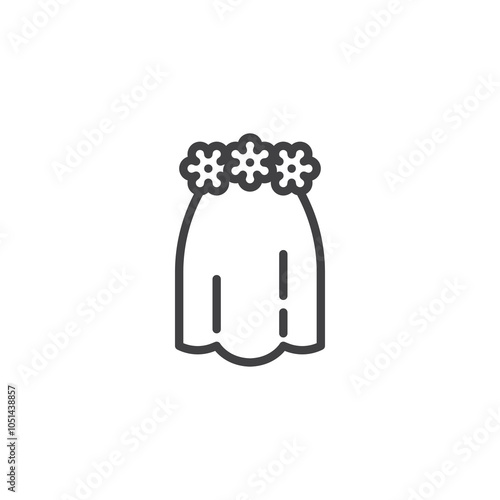 Wedding Veil line icon