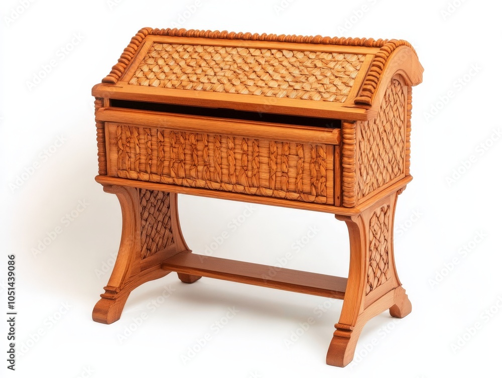 Antique Wooden Chest with Intricate Carvings. Antique Wooden Chest with Intricate Carvings.