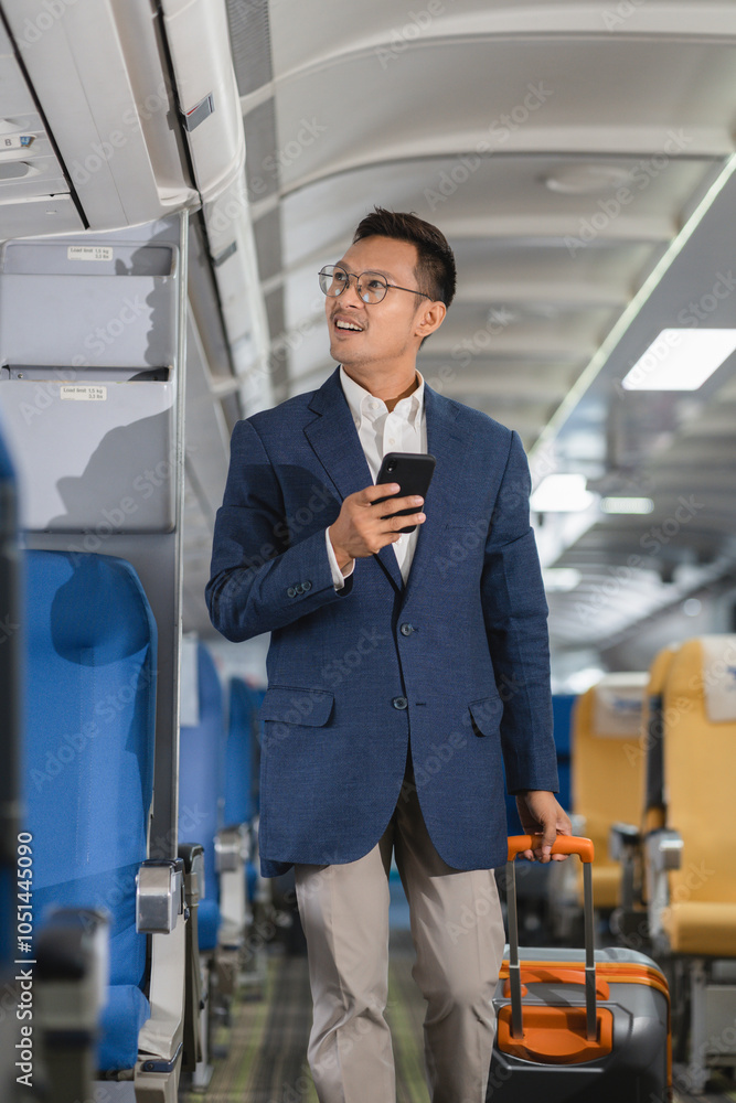 Happy male airplane travel, Portrait of woman with journey. Happy male airplane travel, Portrait of woman with journey.