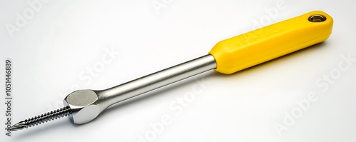 Wallpaper Mural A ratcheting screwdriver with a yellow handle, positioned diagonally on a white background. Torontodigital.ca