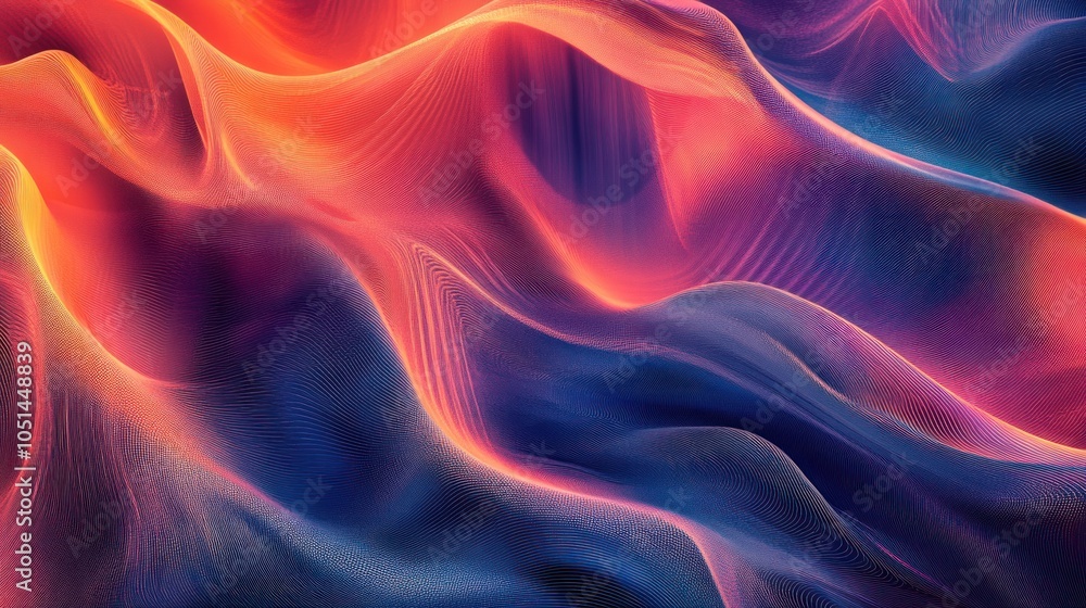 Obraz premium Abstract Digital Art with Flowing Lines