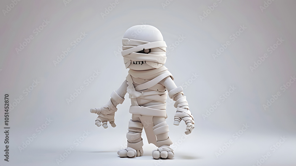 Fototapeta premium Mummy Halloween Isometric Cartoon 3D