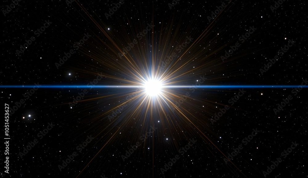 Fototapeta premium Sun Rays in Space Creating a Stunning Light Effect