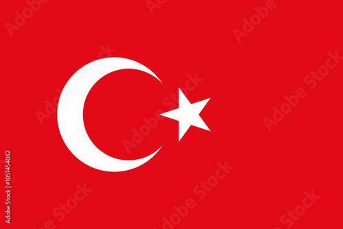 Flag of turkiye, Turkish national flag vector illustration banner 
