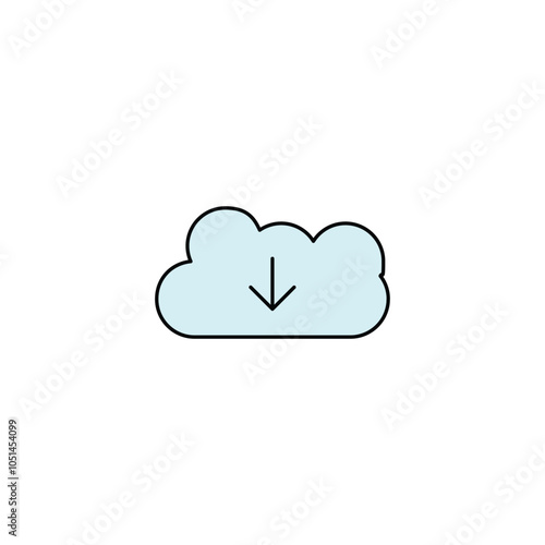 Download from Cloud vector icon isolated on white background