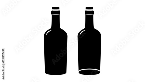 vermouth bottle, black isolated silhouette