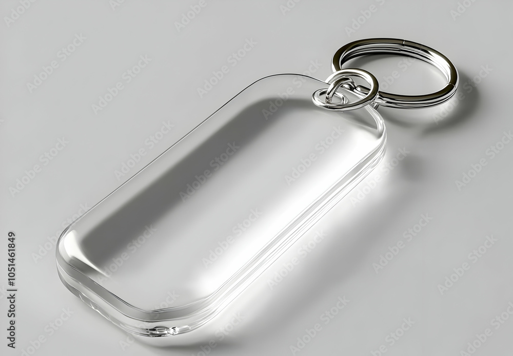 Clear Acrylic Rectangular Keychain Render Clear Acrylic Rectangular Keychain Render