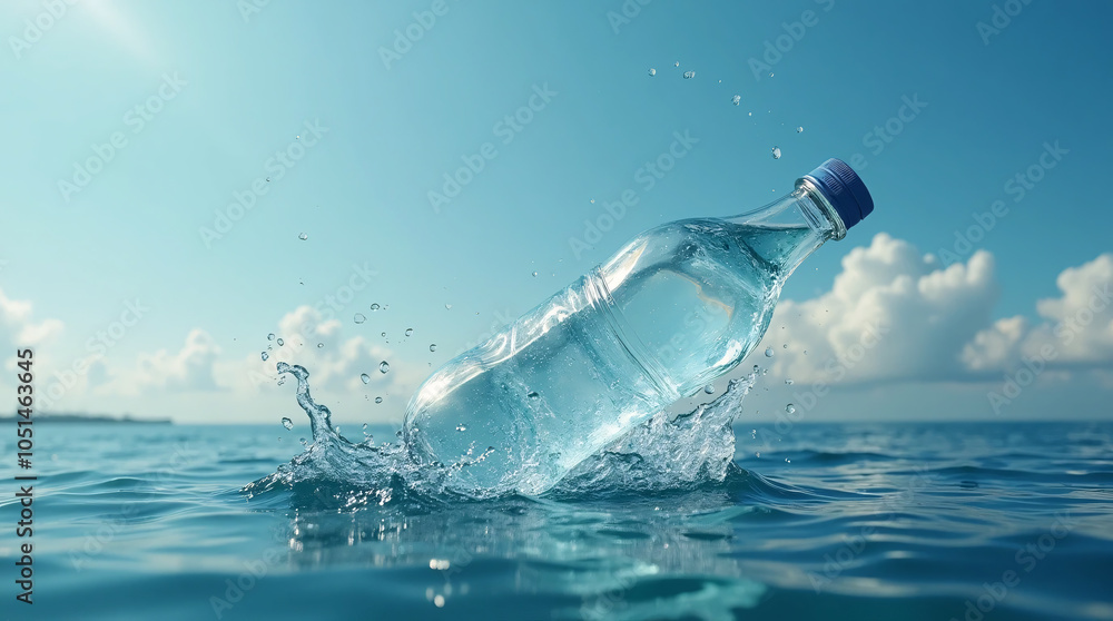 plastic bottle thrown in the sea and ocean pollution plastic bottle thrown in the sea and ocean pollution